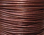 Round Metallic Leather Cord 2mm METALLIC TAMBA - 2 yards Leather Cording