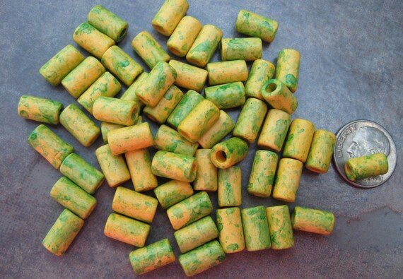 MAIZE Mykonos Greek Ceramic Beads SMALL TUBE 6x10mm (10)