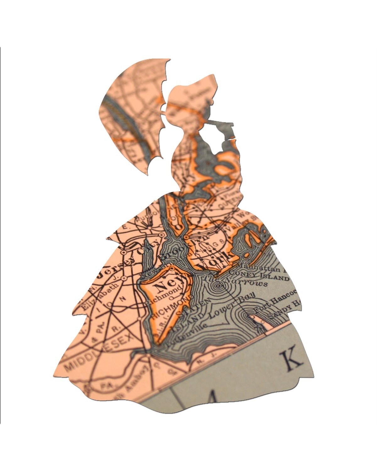 N.Y. Girl - Atlas Series Photograph Collage Print 8 x 10