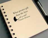 Journal - Custom - What Greater Gift Than The Love of a Cat - Made to Order Sketchbook BLANK pages