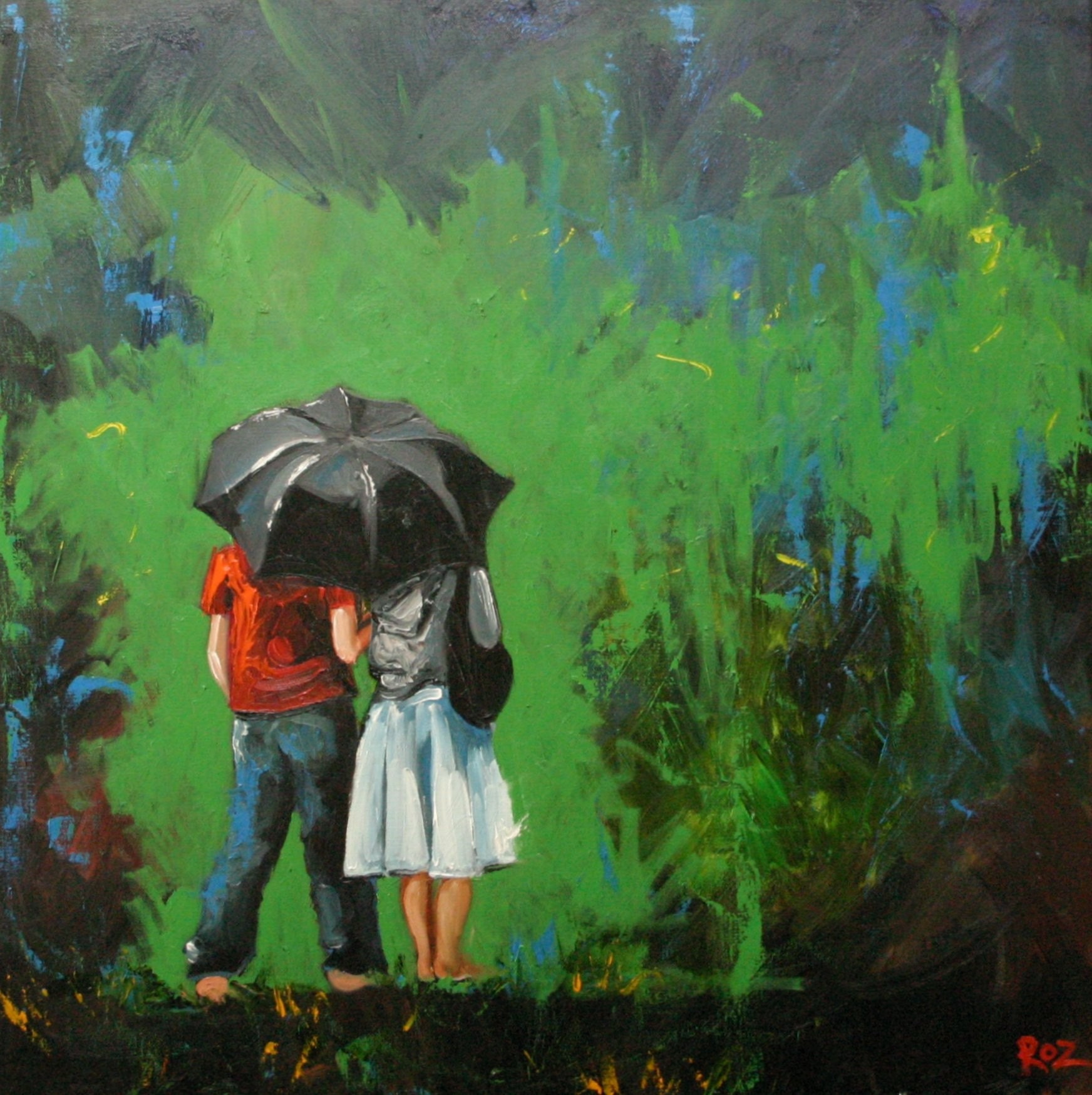 Commission your own Couple custom oil portrait painting by Roz