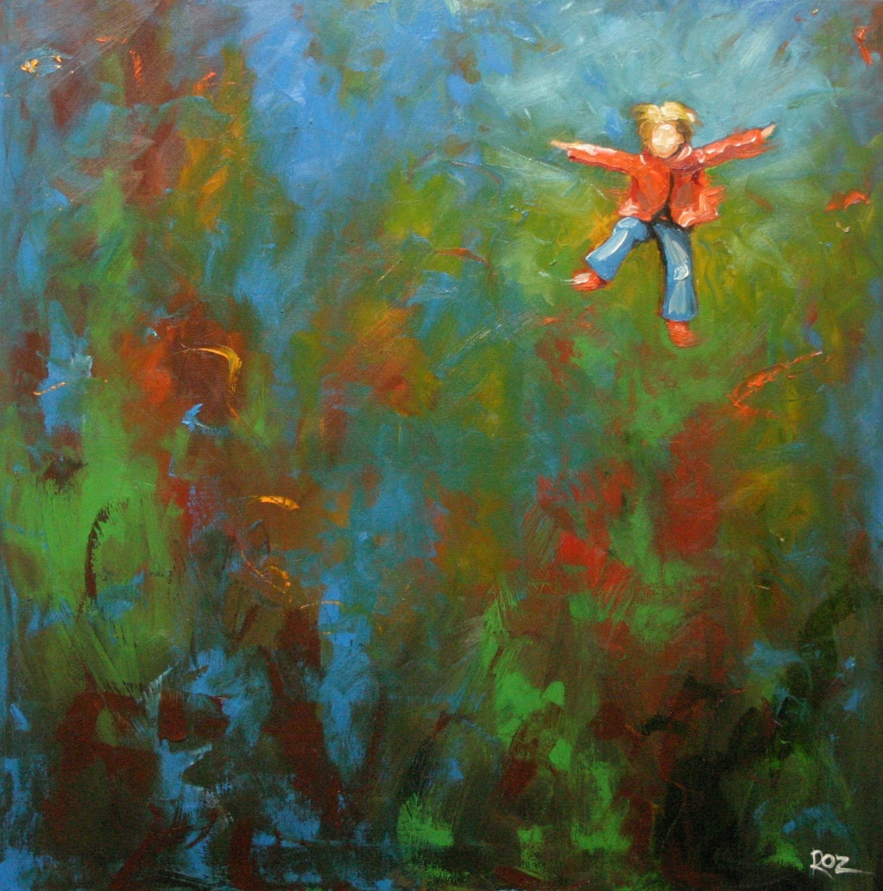 Print of Leap59 16x20inch from oil painting by Roz