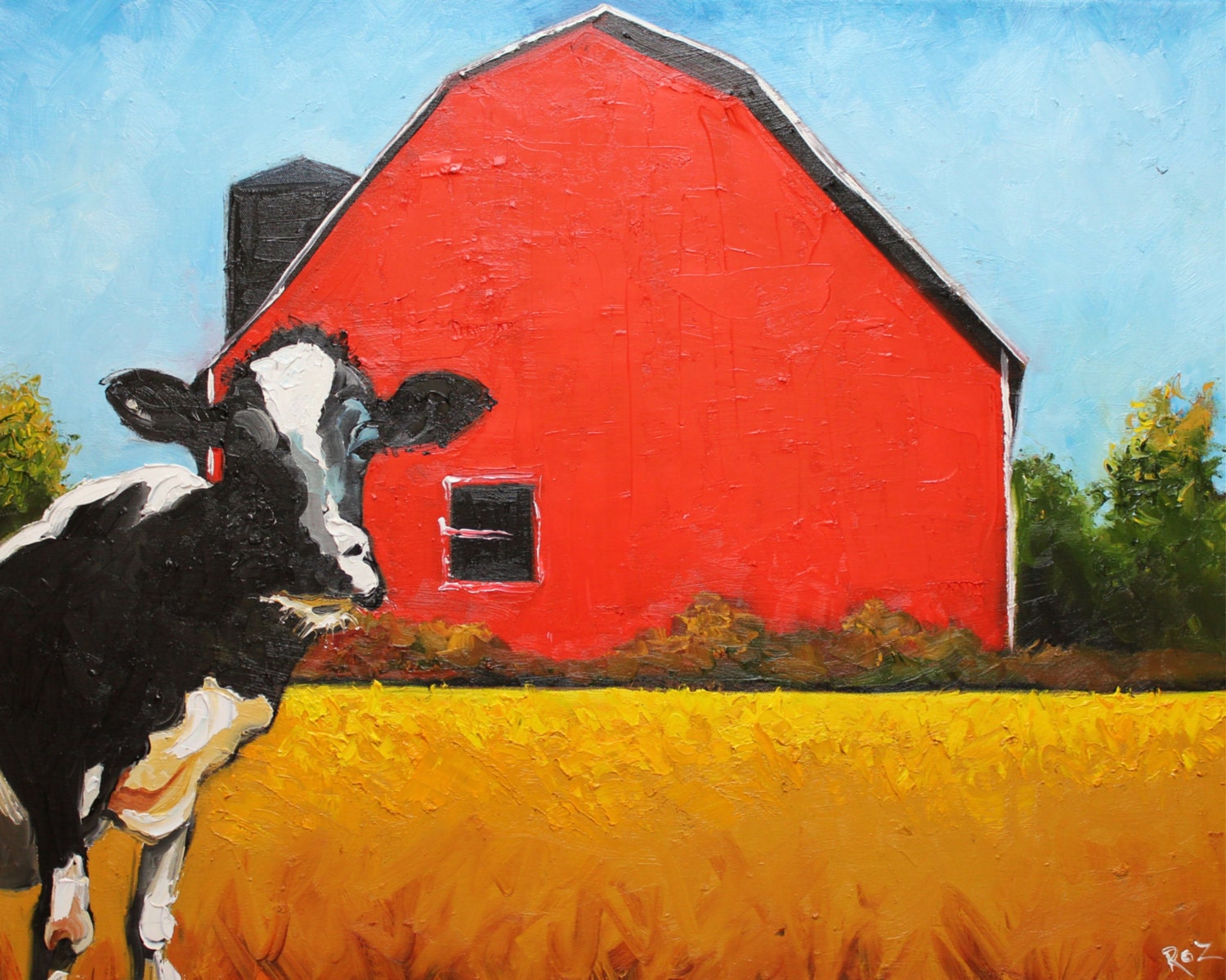 Print Cow 322 16x20 inch Print from oil painting by Roz