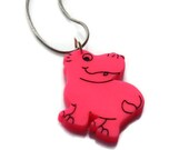 Mini Hippo Necklace,Plexiglass Jewelry,Lasercut Acrylic,Gifts Under 25