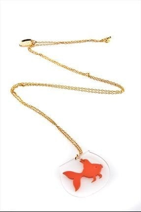 Goldfish Necklace,PlexiglassJewelry,Lasercut Acrylic,Gifts Under 25