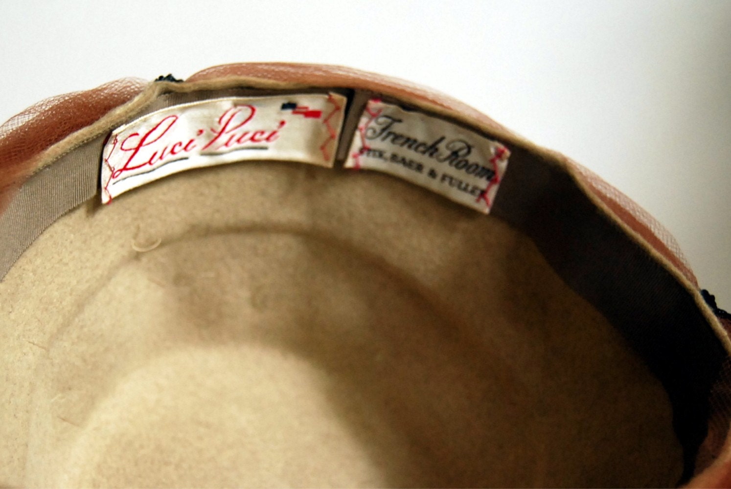 Vintage Tulle and Sequin Toque Hat by Luci Puci, circa 1950s to 60s