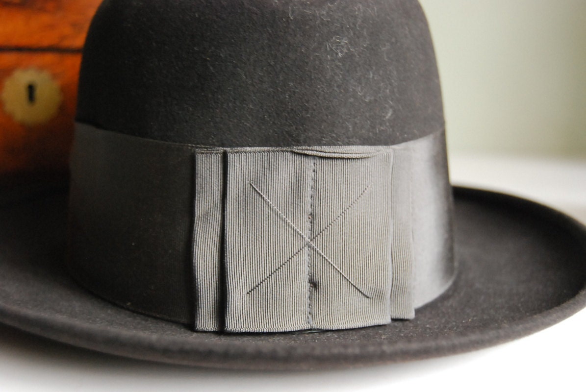 Vintage Mens Fedora Hat Wool Dobbs Black Mad Men Hat Size 6 3/4