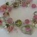 Broken China Bracelet - Charm Bracelet - Handmade Vintage China Bracelet - Pink Rose Bracelet