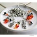 Necklace Earrings Set, Sugar Skulls, Day of the Dead, Orange & Black Swarovski Crystals Sterling Silver
