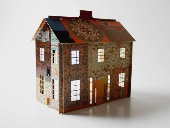 Pop-up patchwork dollhouse (quarter scale)