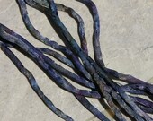 Deep Waters Silk Cords Hand Dyed Hand Sewn Watercolor Blue Green Purple