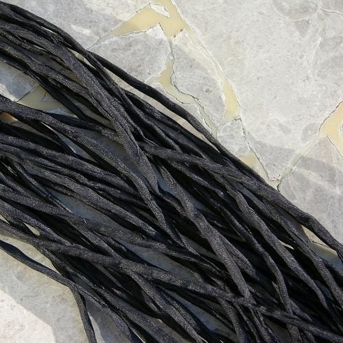 Black Silk Cords 6 Hand Dyed and Hand Sewn Strings Thinner Cording Jamn