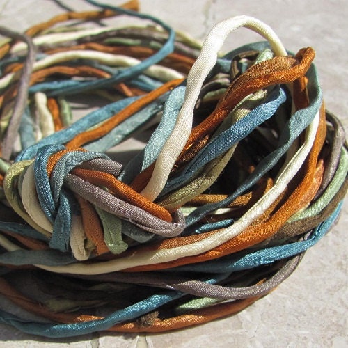 Canyon Echoes Collection Silk Cords Strings Hand Dyed Hand Sewn 10 Strings