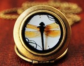 Dragonfly Beauty- Photo Locket Necklace- Collaboration with Julie Chen of lifeverse