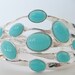 Silver Turquoise Cuff - Bracelet Wide Statement Elegant Jewelry Aqua Tiffany Robin Blue Egg Rare Resort Summer Graduation Gift Bridal Teal