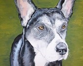 Mixed Breed Designer Mutt Dog Watercolor Art Custom 9 x 12 Painting -Carla Smale