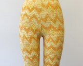 Bike Shorts - Yellow Zig Zag Cotton Spandex - XS - LAST PAIR