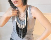 Maximum Fringe Necklace - Black, Champagne, Denim