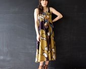 A-Line Drapy Tank Dress in Graphic Colourblock pattern