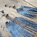 Fringe Earrings - Short - Denim and Silver