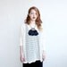 Box T - Cream Modern Circles Lace, Natural Cream Viscose Jersey sleeves - One Size