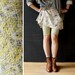 Bike Shorts - Yellow Grey and White Scribbles - S or M