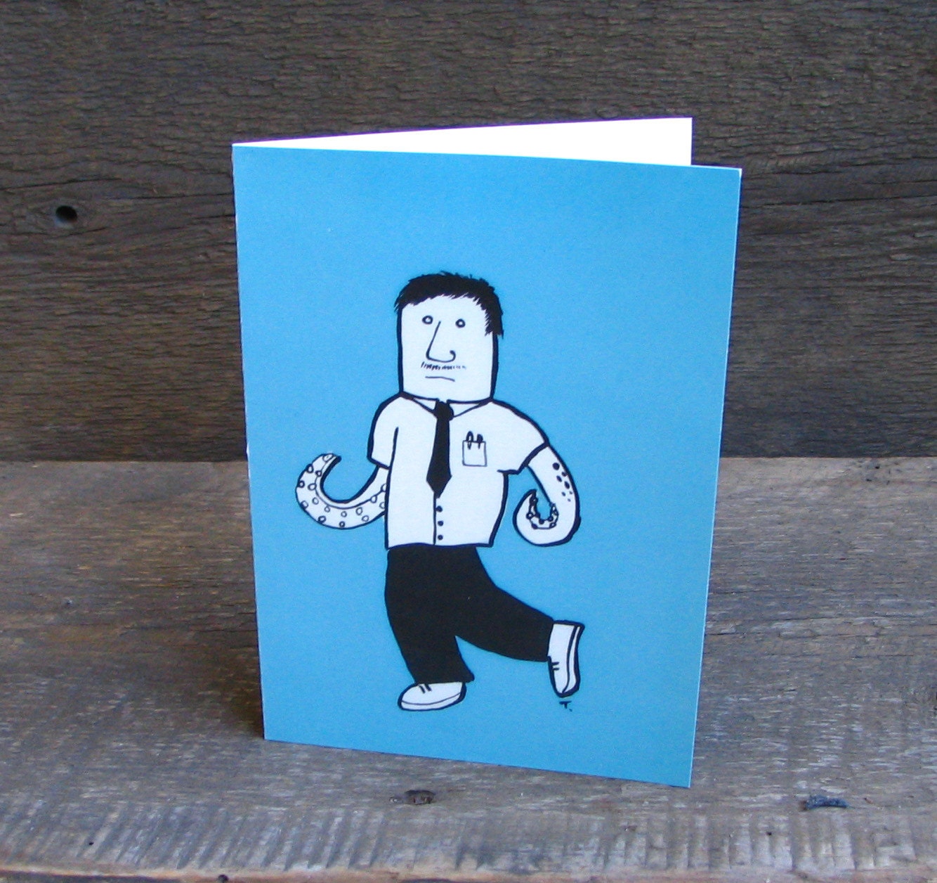Peter Tentacles Blank greeting card