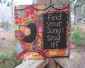Find Your Song Mixed Media Collage (12x12  in)