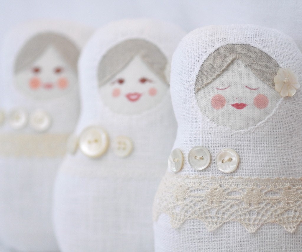 Lacy and Vintage Matryoshka art doll - Fru Lunde