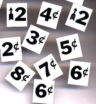 VintageGrocery  Pricing Numbers Black Numbers on a White Cel Excellent Condition