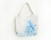blue splashes dyed texture canvas tote