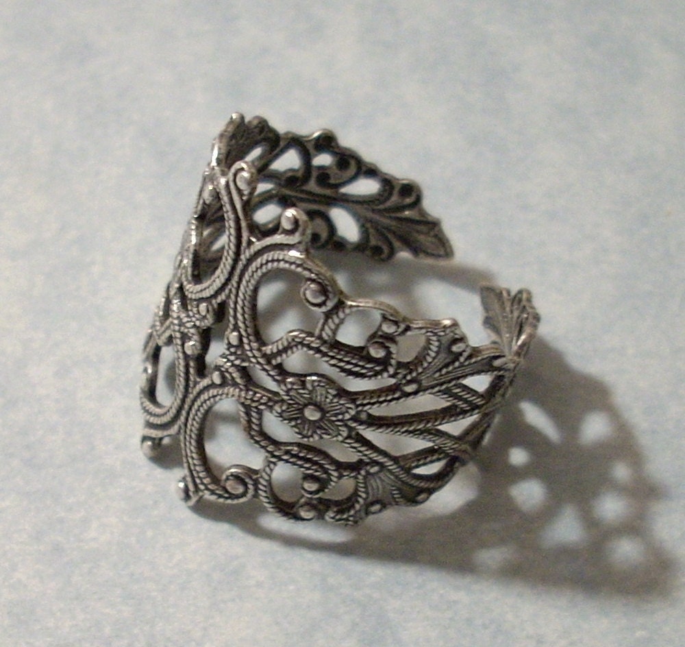 Adjustable Silver Filigree Ring