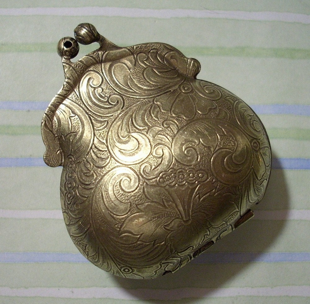 Oxidized Brass Purse Locket Pendant Brass Locket