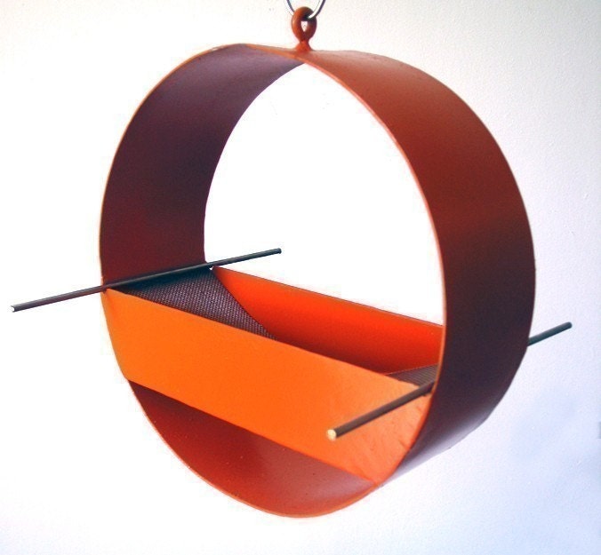 Charm Modern Bird Feeder in Orange
