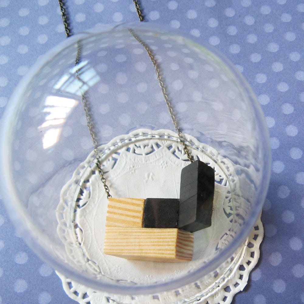 Necklace Wood Chunky Series - No. 6 - My Imaginary Camera Friend.