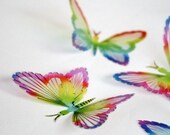 B124 - 12 x Rainbow Butterflies for decoration