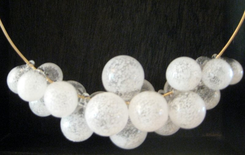 Wedding Bubbles on Gold Neckwire