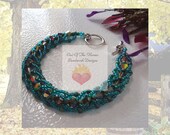Swarovski Crystal Emerald Flat Spiral Stitch Bracelet 8 Inch