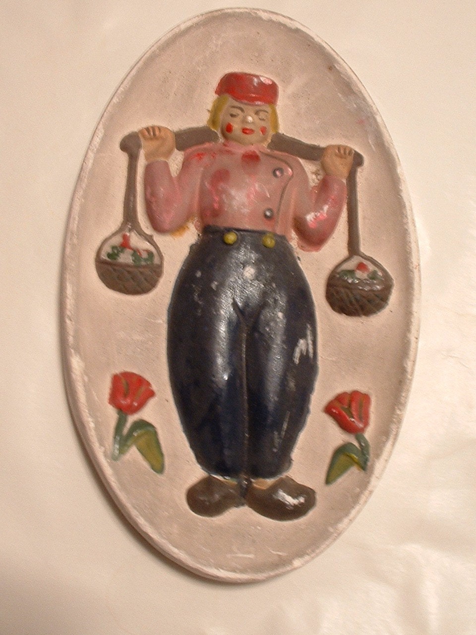 Vintage Chalkware Wall Hanging from 1958