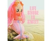 mermaid print 8 x 12 Life Shore Is Sweet