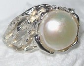 Pearl Ring 9mm Handmade signed free sizing