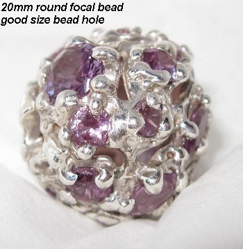 Alexandrite (lab created) 20mm Bead Ball Focal Bead USA Handmade