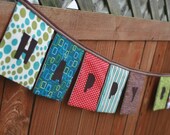 HAPPY BIRTHDAY Reusable Fabric Banner - Primary Colors