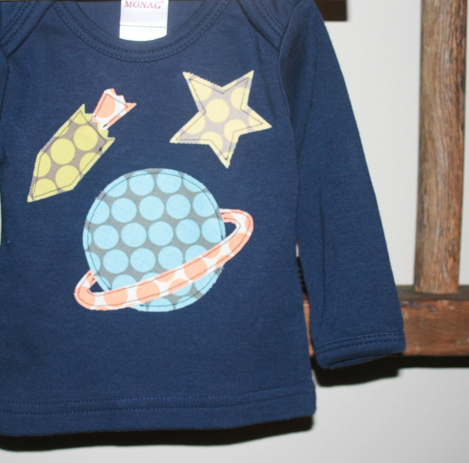 Outer Space Boys Shirt - Navy Short or Long Sleeved CUSTOM sizes 0-3 months to size 6