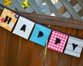 HAPPY BIRTHDAY Reusable Fabric Banner - Sweetwater by Moda