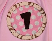 Girls First Birthday Number 1 Shirt - Light Pink 18 month long sleeved T