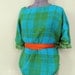 SALE:  Gorgeous Vintage Plaid Poncho Green and Blue