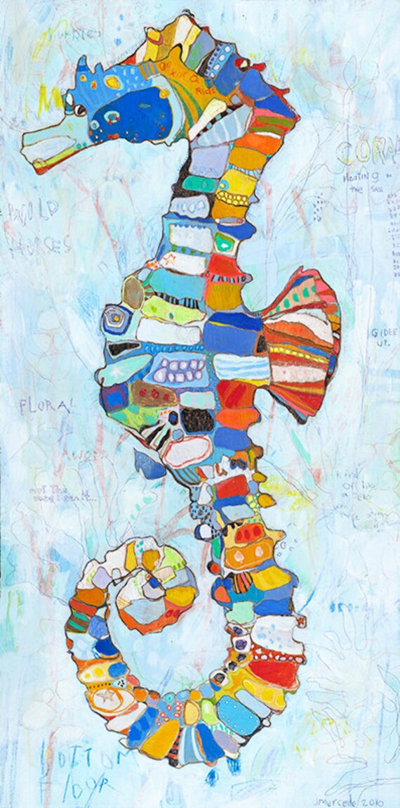 Sea Horse Canvas Print by Jennifer Mercede 24X12
