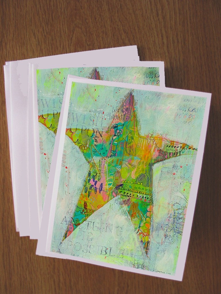 AIP Greeting Cards by Jennifer Mercede / Inspiration Star/ Set of 10