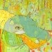 Ep-po Hippo Canvas Print by Jennifer Mercede  14x14